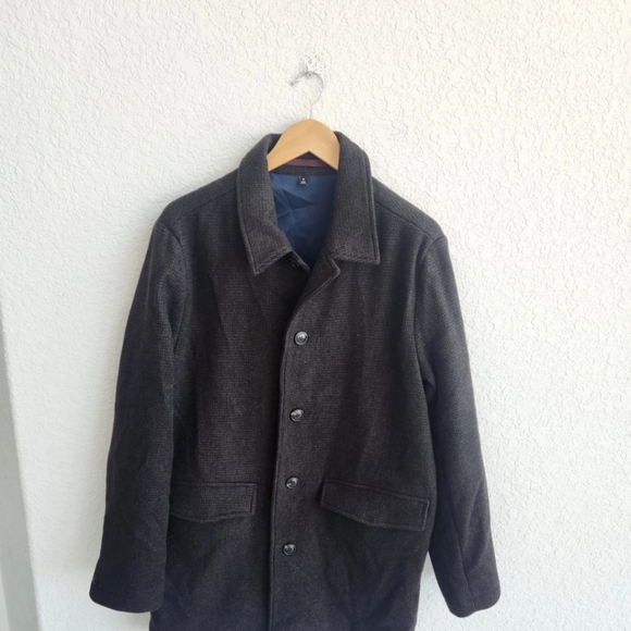 Bonobos Men's The Italian Wool Houndstooth Car Button Up Coat Size M - Picture 10 of 13